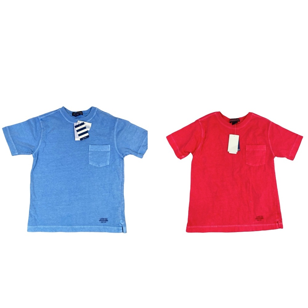 NWT Lands End Kids Size Medium 5-6 Short Sleeve T Shirt SEA WASH lot of 2